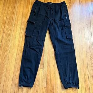 Dogg Supply Jogger Pants Mens Medium Snoop Black Stretch Tapered Cargo